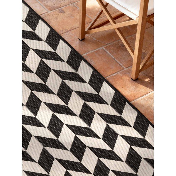 Schwarz/cremefarbener Läufer für drinnen und draußen, 80 × 200 cm Haringey Terrick - Ted Baker-image-3