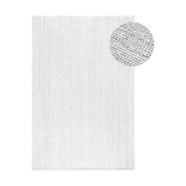 Hellgrauer, beidseitig nutzbarer/handgewebter Jute-Teppich, 120 × 170 cm Bouclé Jaipur - Hanse Home