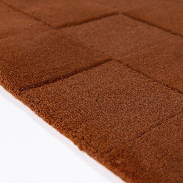 Handgewebter Wollteppich in Terrakotta-Farbe, 200 × 290 cm Checkerboard - Flair Rugs-image-3