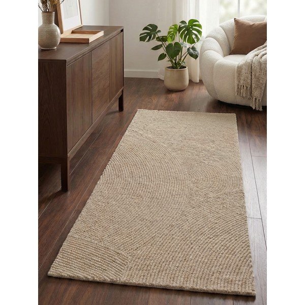 Beiger, handgewebter Wollläufer, 80 x 300 cm Calmio - Hanse Home-image-1