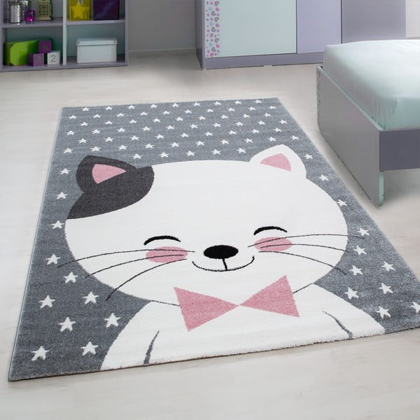 Rosa-grauer Kinderteppich, 80 × 150 cm Kids - Ayyildiz Carpets-image-1